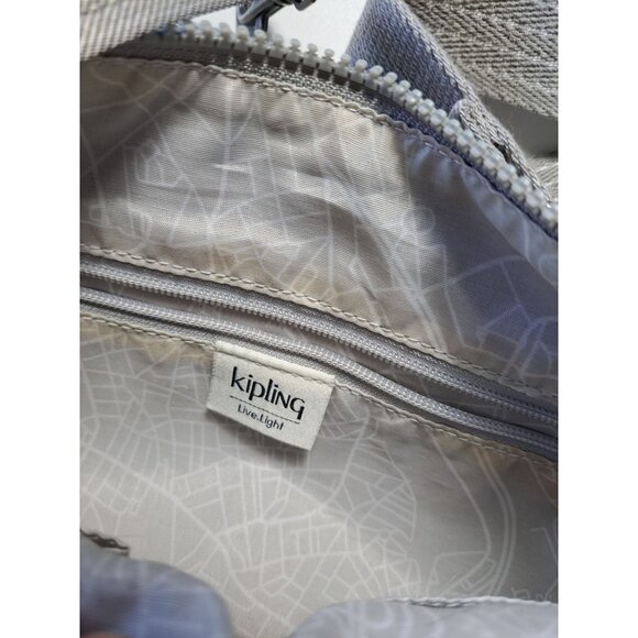 Kipling Gray Crossbody Bag With Adjustable Strap & Multiple Zipper Compartments - Picture 8 of 10